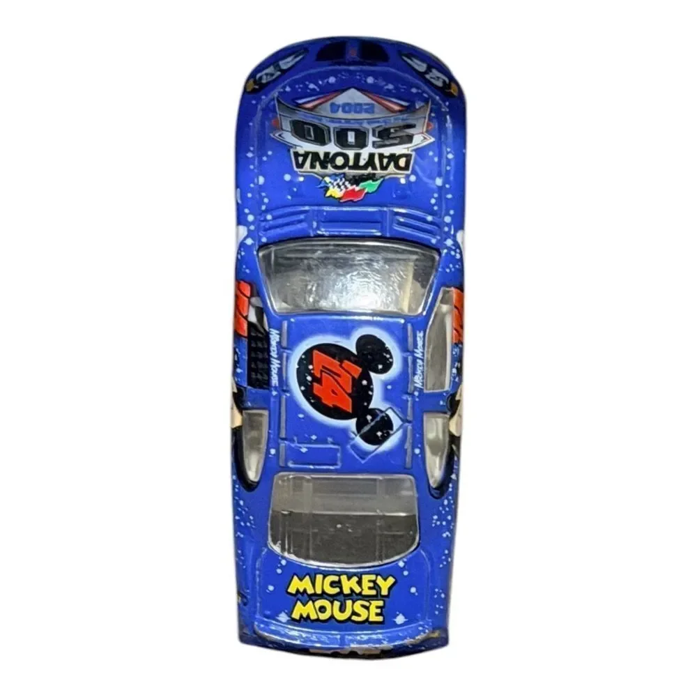 Disney Mickey Mouse Daytona 500 Diecast Car 2004 Blue 1:64 Scale Nascar EUC